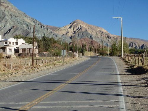 Heading west out of Purmamarca on Ruta 52.